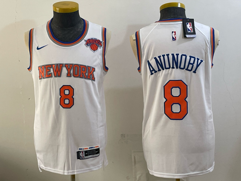 Men New York Knicks #8 Anunoby white 2026 Nike NBA jersey 0625002